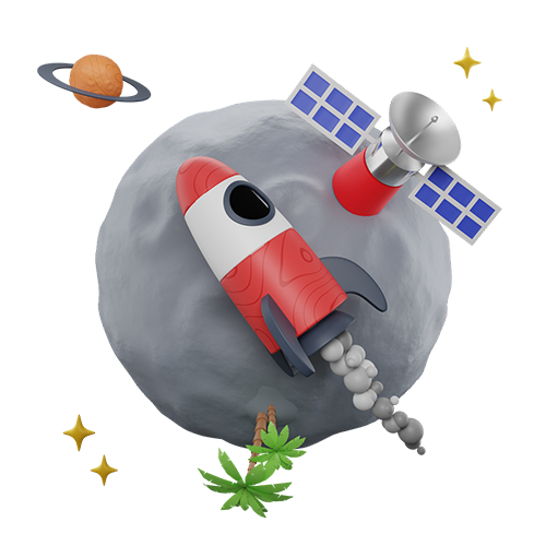 Spaceship image floating